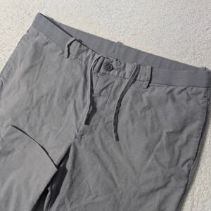Uniqlo‎ EZY Ankle Pants Mens XL Gray 36/28 Stretch Drawstring 321-182677